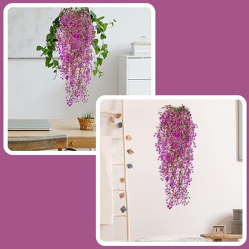 Искусственные цветы, подвесные фиолетовые цветочные гирлянды, вьющийся плющ, 2 шт.