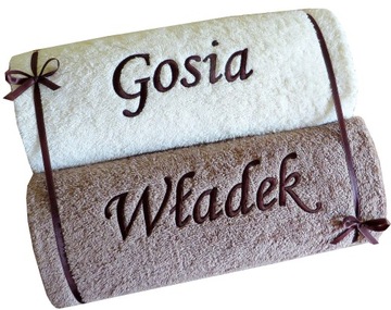 Полотенце с ВЫШИВКОЙ надписью ИМЯ подарок ГОДОВЩИНА СВАДЬБЫ