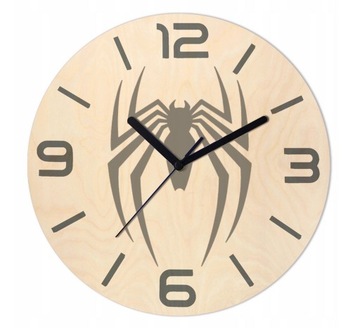 ZEGAR ŚCIENNY DREWNIANY 20cm SPIDERMAN limitowany