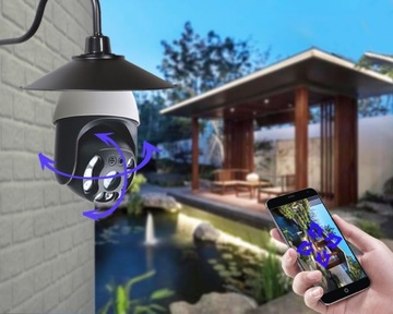 ВРАЩАЮЩАЯСЯ КАМЕРА E27 С ЛАМПОЧКОЙ WI-FI 5 Мпикс НА УЛИЦЕ