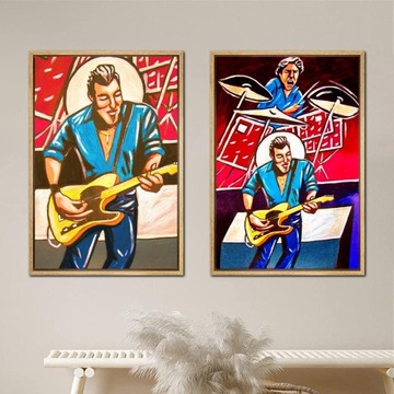 Брюс Спрингстин и E Painting Canvas Плакат