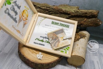 Сувенирная коробочка на крещение Ангела-Хранителя