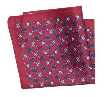 Czerwona Poszetka Wzór Geometryczny