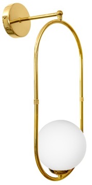 ZŁOTA LAMPA KINKIET ŚCIENNY SZKLANA KULA LOFT LED