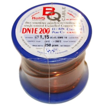 Drut nawojowy DN1E 200 ⌀ 1,15 mm Masa : 250g