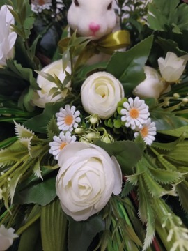 Украшение с ПАСХАЛЬНЫМ зайцем на могилу, кладбище, композицию на тарелку.