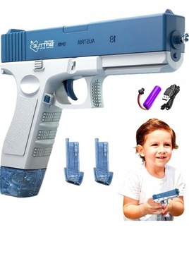 Pistolet na wodę glock automatyczny elektryczny kolor niebieski