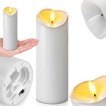 ŚWIECZKA EFEKT PŁOMIENIA WKŁAD DO ZNICZA ŚWIECA NA BATERIE LED 15 CM BIAŁE