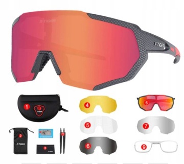 X-TIGER OKULARY ROWEROWE KOLARSKIE SPOLARYZOWANE