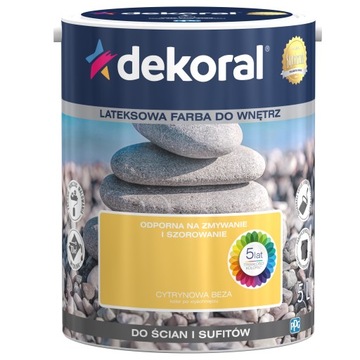 Farba do wnętrz DEKORAL 5L CYTRYNOWA BEZA