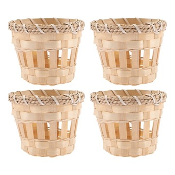 Home Decor Mały Abażur Bambusowy 4 Szt