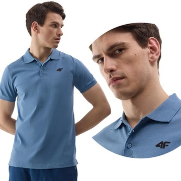 KOSZULKA MĘSKA POLO 4F T-SHIRT BAWEŁNIANY POLÓWKA SPORTOWA LIMITOWANA