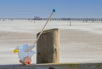 ИГРУШКИ ДЛЯ МАЛЕНЬКИХ ДЕТЕЙ ПУШЕР ЧАЙКА НА ПАЛОЧКЕ ДЕРЕВЯННАЯ ИГРУШКА