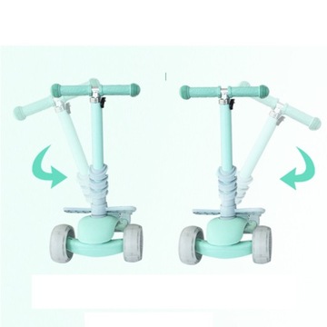 Трёхколесный светодиодный самокат 5 в 1 СИНИЙ KIDSTAR