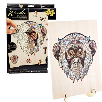 Grafix Puzzle Drewniane 133 Elementów Małpka