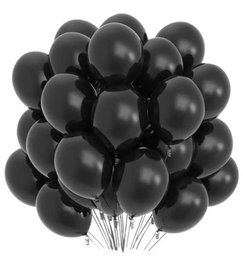 BALONY CZARNE METALICZNE DUŻE URODZINY ŚLUB PRZYJĘCIE WESELE 100 SZT