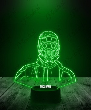 Ночник Фильм Стражи Галактики Звездный Лорд Ваша надпись Подарок 3D LED