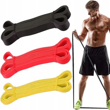 GUMY OPOROWE DO ĆWICZEŃ ZESTAW 3 GUM POWERBAND TAŚMY FITNESS 3 SZTUKI