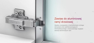 ZAWIAS MEBLOWY NAKŁADANY DO CIENKIEJ RAMKI ALUMINIOWEJ ( 2 CM )