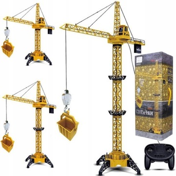 DUŻY DŹWIG ZDALNIE STEROWANY ŻURAW XXL OBROTOWY 128CM + DŹWIĘKI I DIODA LED