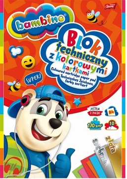 BLOK TECHNICZNY KOLOR A4 10 KARTEK BAMBINO