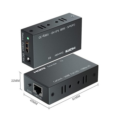 КОНВЕРТЕР-ЭКСТЕНДЕР HDMI в LAN ЧЕРЕЗ ВИТОЙ КАБЕЛЬ RJ45 ДЛИНОЙ 60М