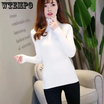 Autumn Winter Sweatshirt for Women High Neck Slim