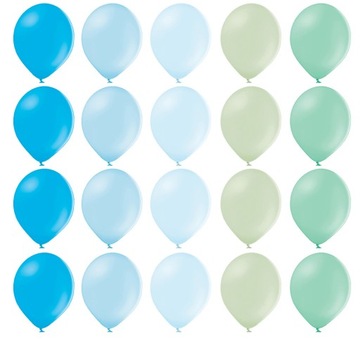 Zestaw balonów mix kolorów odcienie niebieskiego