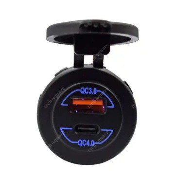 Быстрое зарядное устройство USB QC3.0 + QC4.0, монтажная розетка 12/24В 5А 60Вт