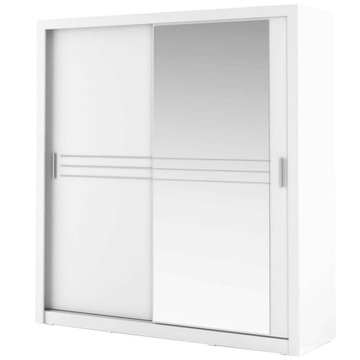 Szafa DWUDRZWIOWA Lustro 203x60x215 cm Biel MAT