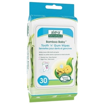 Chusteczki bambusowe do czyszczenia ząbków i dziąseł 30szt Aleva Naturals