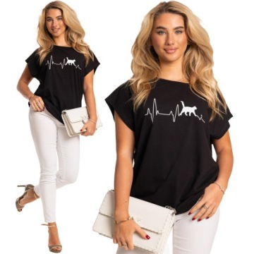 Modna Wygodna Luźna BLUZKA T-shirt Plus Size Dużo Rozmiarów