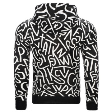 Б173-3 гл. М СВИТШОТ МУЖСКОЙ С ПРИНТОМ КАПЮШОНА МОДНЫЙ УЗОР БРЕНДОВЫЙ