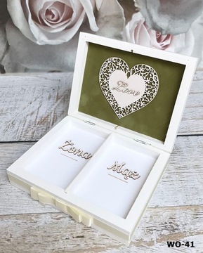 Коробка для обручальных колец, графика, персонализация, U273