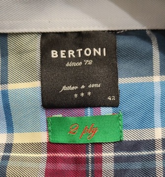 H) BERTONI TWO PLY COTTON KOSZULA MĘSKA Roz.L