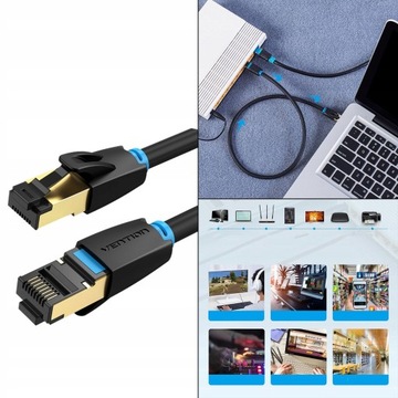 Ethernet-кабель Cat-8, 40 Гбит/с, 2000 МГц, плоский кабель