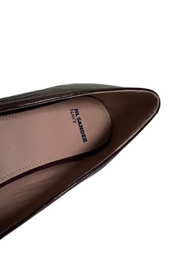 JIL SANDER бордовые лакированные балетки, размер 37