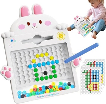TABLICA MAGNETYCZNA RABBIT BOARD MOZAIKA MONTESSORI UKŁADANKA MAGPAD WOOPIE