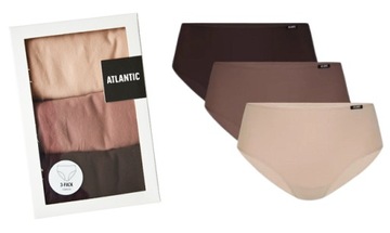 ATLANTIC majtki figi 3pak 3LP-193 BUR/LILIC/BEZ3 bawełniane XL