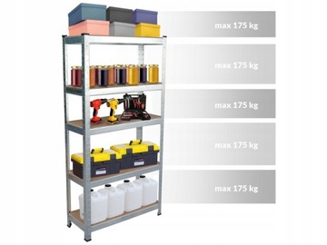 ПОЛКА ДЛЯ МАСТЕРСКОЙ, МЕТАЛЛ, 5 ПОЛОК, 180х90, ПРОЧНАЯ
