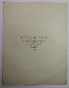 Silva rerum Nr 1, 1927, ILUSTRACJE, EKSLIBRIS
