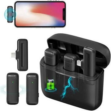 Mikrofon Bezprzewodowy Krawatowy Podwójny J13 do Telefonu USB C / IPhone