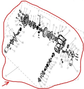 ПОЛНЫЙ ПЕРЕДНИЙ ДИФФЕРЕНЦИАЛ Quad ATV Linhai Hytrack 700/710S
