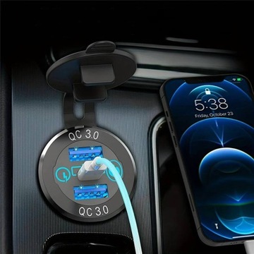 БЫСТРОЕ АВТОМОБИЛЬНОЕ ЗАРЯДНОЕ УСТРОЙСТВО АВТОМОБИЛЬНЫЙ БЛОК ПИТАНИЯ 2X USB TYPE-C PD QC 3.0
