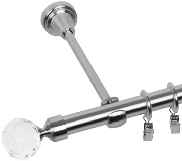 ОДИНАРНЫЙ КАРДИН 360 СМ 19 ММ БЕСШУМНЫЕ КОЛЬЦА 3 ЦВЕТА НА ВЫБОР КОНЦОВ RENA