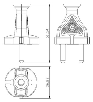 WTYCZKA PROSTA WTYK SIECIOWY 2P WT-2 10A BIAŁY