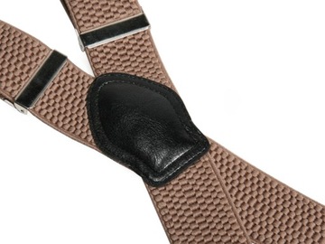 SZELKI MĘSKIE PODWÓJNE - BEŻOWE, PUDEŁKO - 4 CM