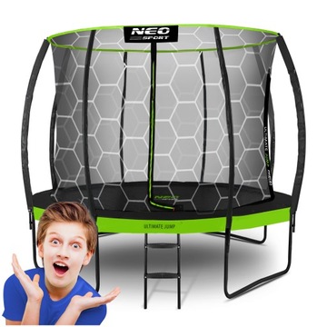 TRAMPOLINA OGRODOWA DLA DZIECI DRABINKA 312cm 10ft