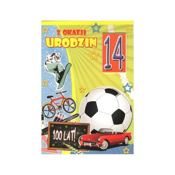 karnet urodziny czternaście lat 14 rocznica