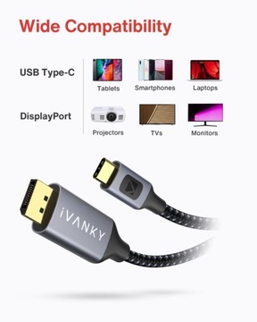 Ivanky usb -c кабель -> Displayport 4k 2m